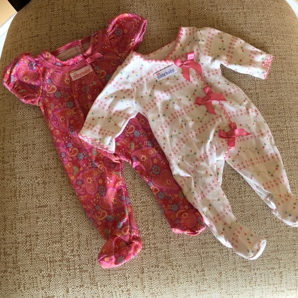 American Girl Bitty Baby footie pajamas.